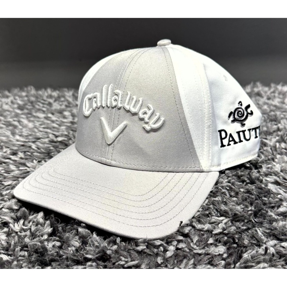 Callaway Hat Cap Snapback Mens White Paiute Golf Resort Logo Spellout